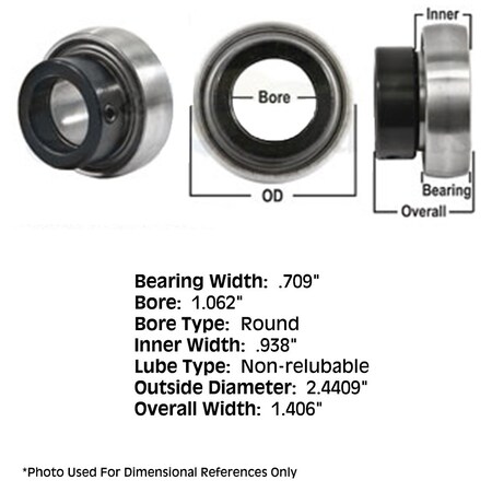 Aftermarket New Tractor NonRelubri Fits CATable Spherical Ball Bearing w Collar F51 F51312